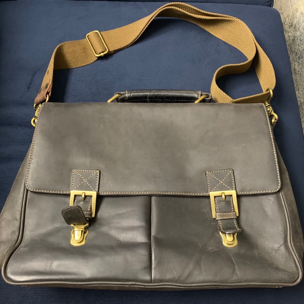 Visconti Berlin Leather Twin Buckle Briefcase